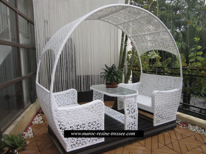 Rotin naturel style relax chaise longue
De jardin extérieur en résine tressée