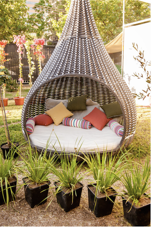 Rotin naturel style relax chaise longue
De jardin extérieur en résine tressée
