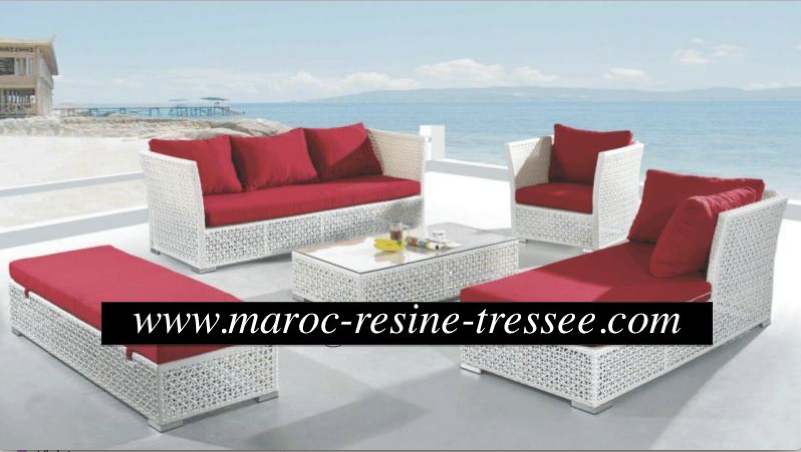 Rotin naturel style relax chaise longue
De jardin extérieur en résine tressée