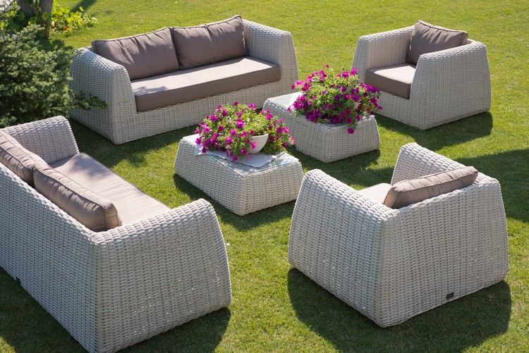 Salon, de, jardin, en, rotin, tressée, Maroc, France 