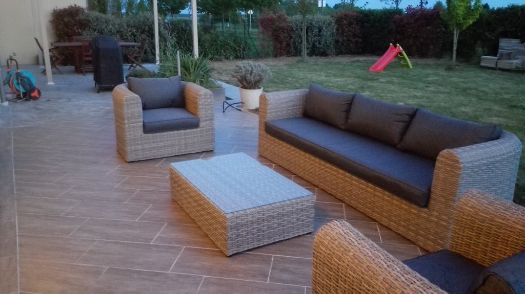 Salon, de, jardin, en, rotin, tressée, Maroc, France 