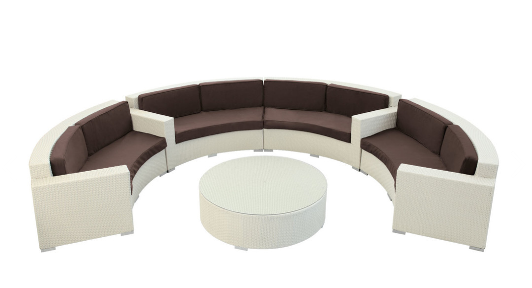 Salon, de, jardin, en, rotin, tressée 