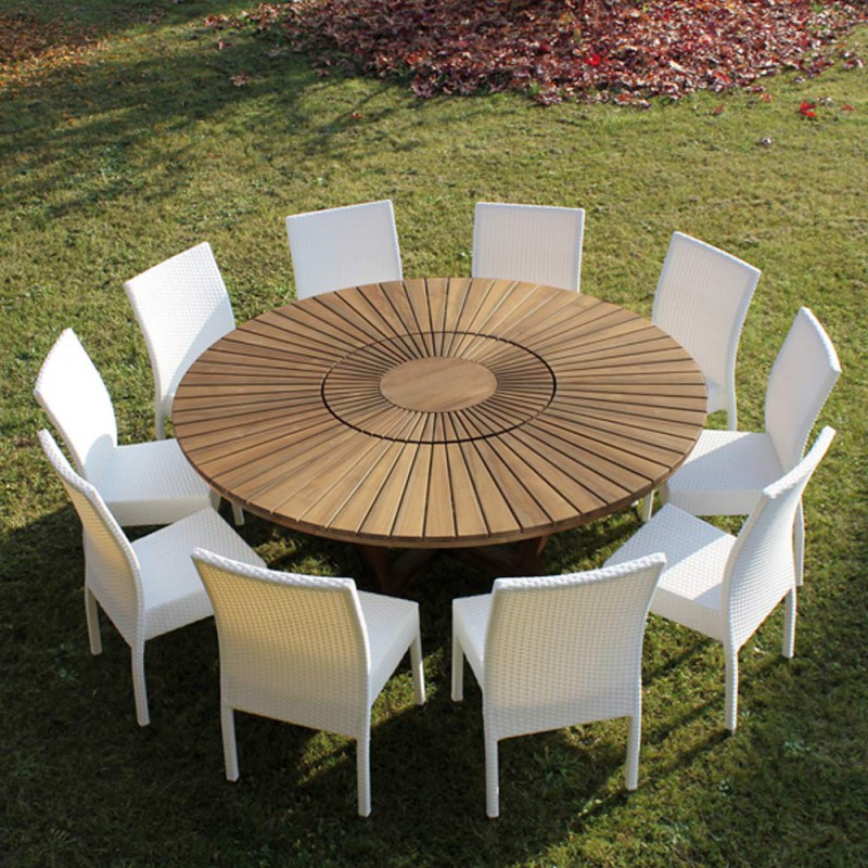 table, a, manger, en, rotin, en, resine, tressée, 